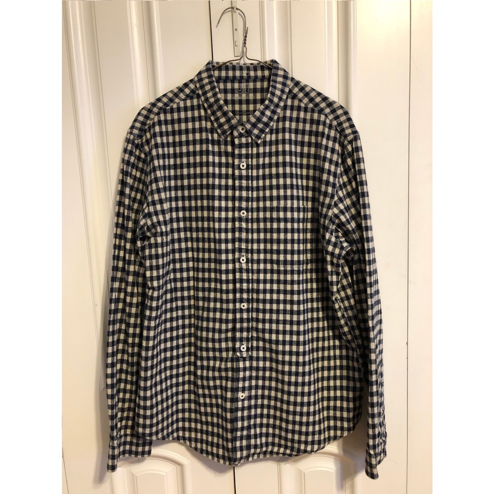 JackThreads Gingham Plaid Long Sleeve Button Down Shirt - Extra Large